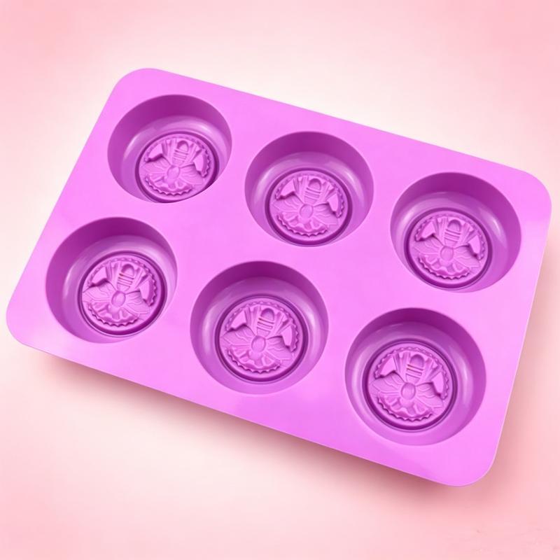 Bees Print Round 6 Cavity Sili - Candle Supplies For Business 评论和价格
